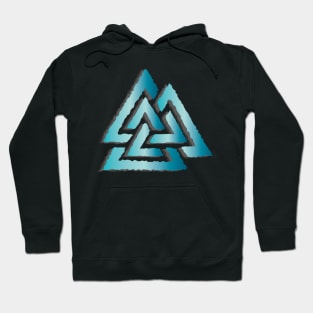 Vikings Norse Mythology Blue Valknut Pagan Asatru Magical Rune Hoodie